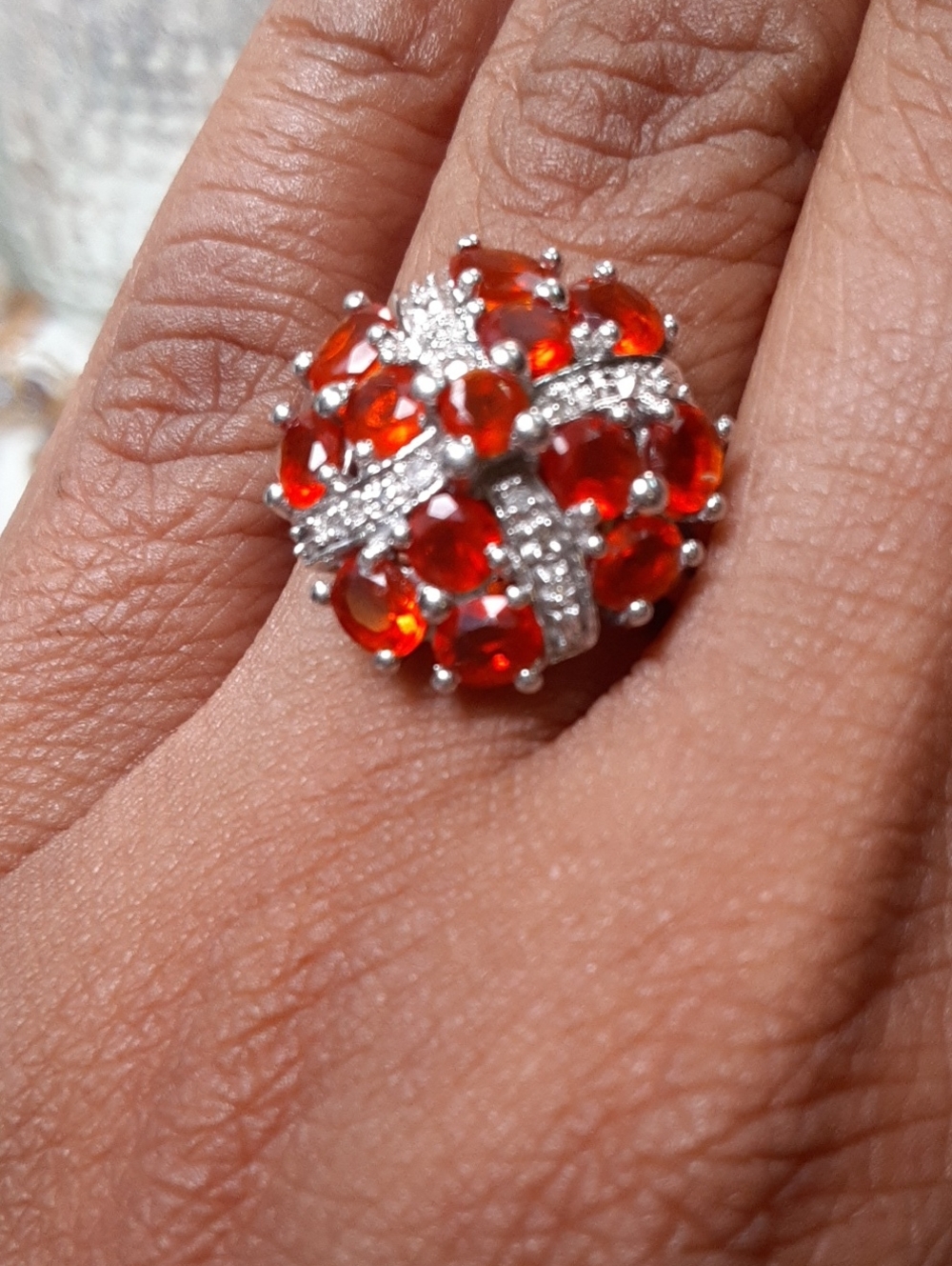 Fire opal ring - Picture 2 of 4